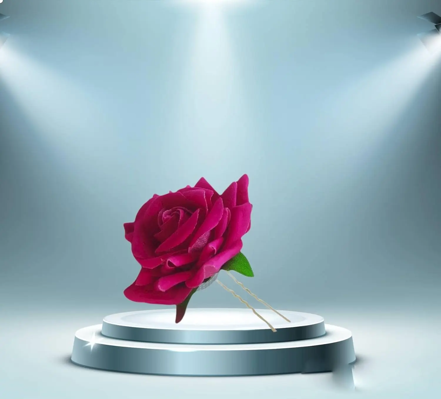 This set features four handmade dark pink rose hair pins, perfect for adding a touch of floral elegance to weddings, parties, or everyday hairstyles.