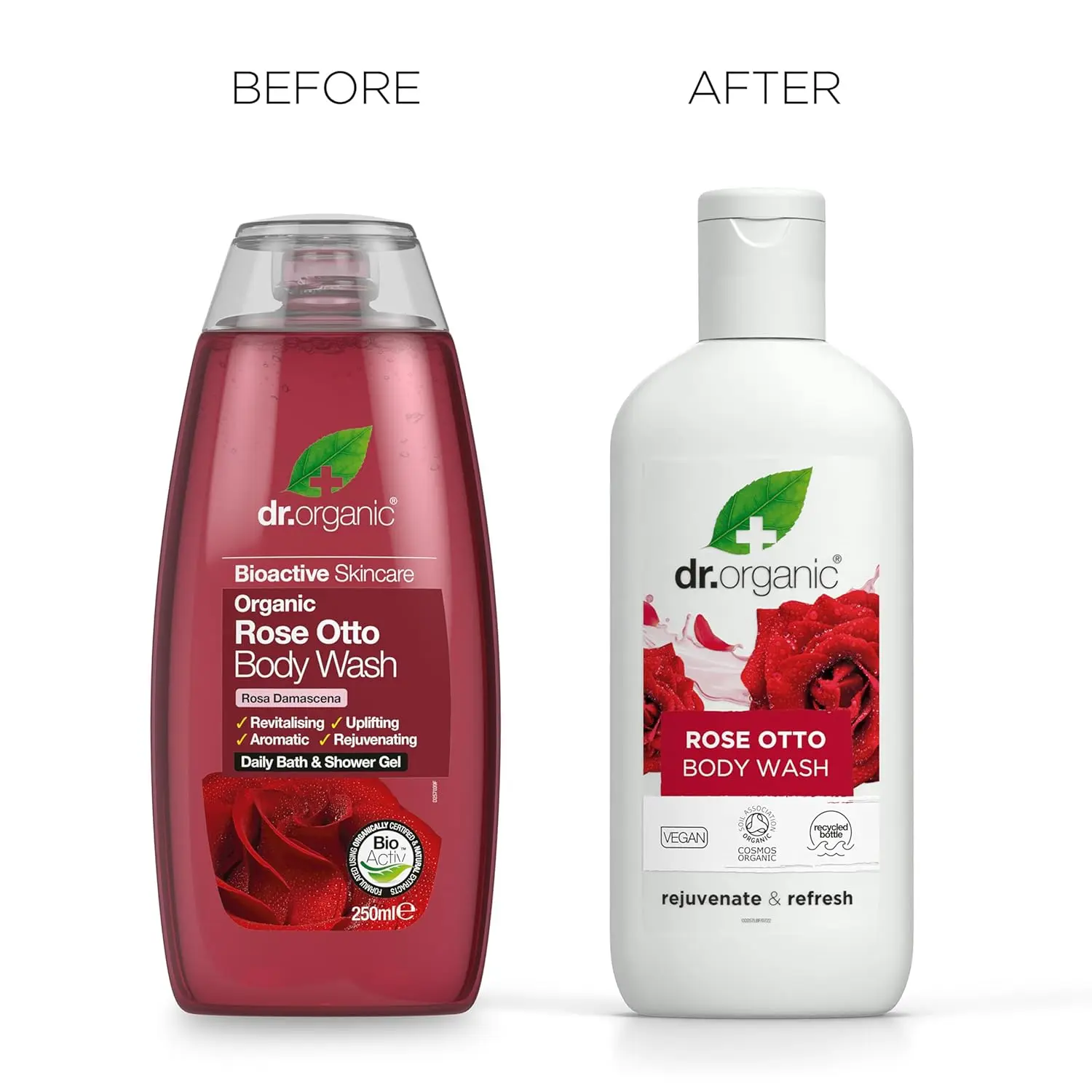 A revitalising and aromatic Rose Otto body wash for daily use, naturally restoring and rejuvenating skin.