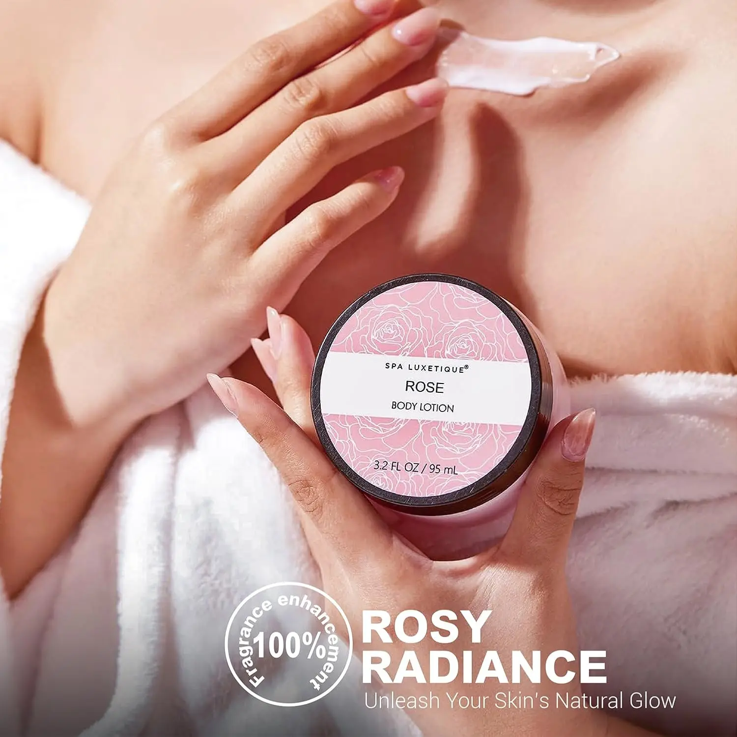 This rose travel spa kit for women features six rose-scented bath and body products, including lotion, shower gel, bubble bath and soaps, all packaged in a reusable burlap travel bag, perfect for a nourishing, on-the-go self-care experience.