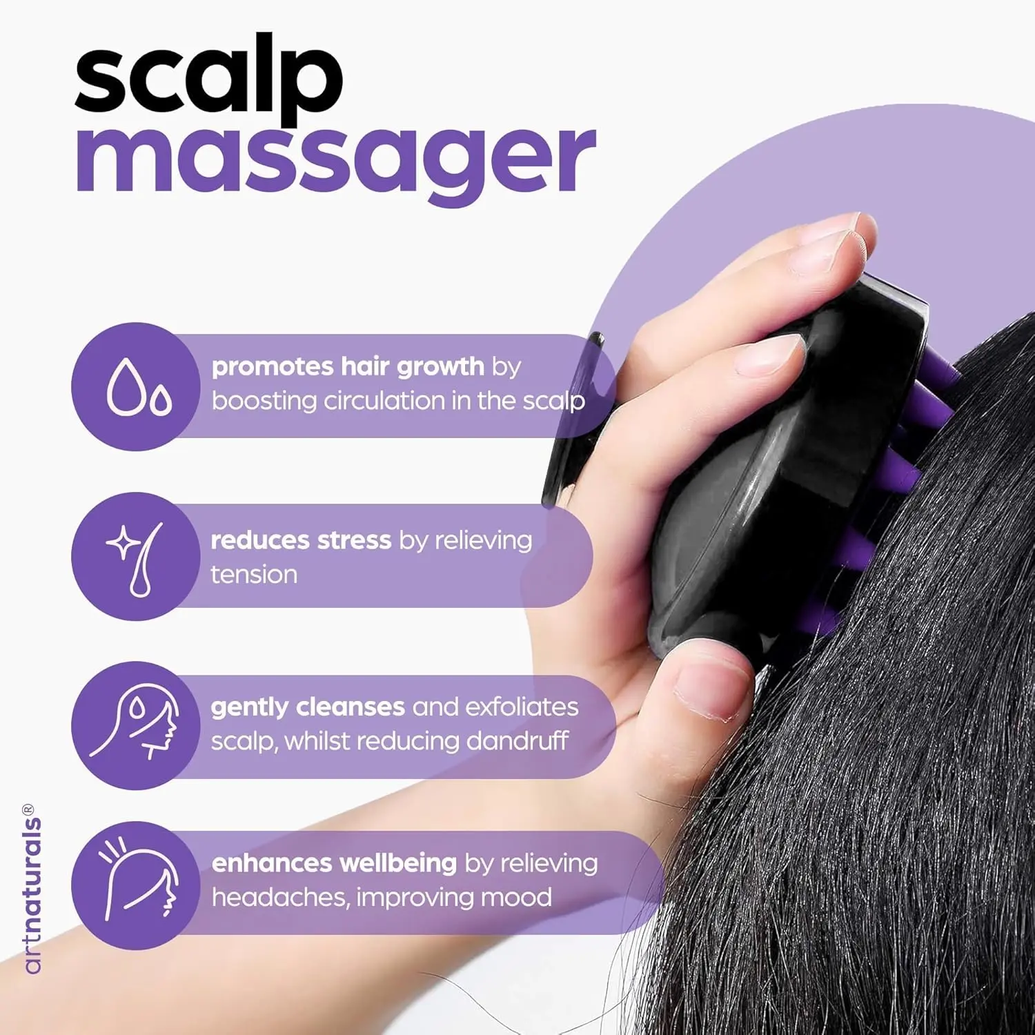 Artnaturals rosemary castor hair oil with coconut and olive oil promotes hair growth, strengthens hair, and moisturizes the scalp for healthier, shinier hair.