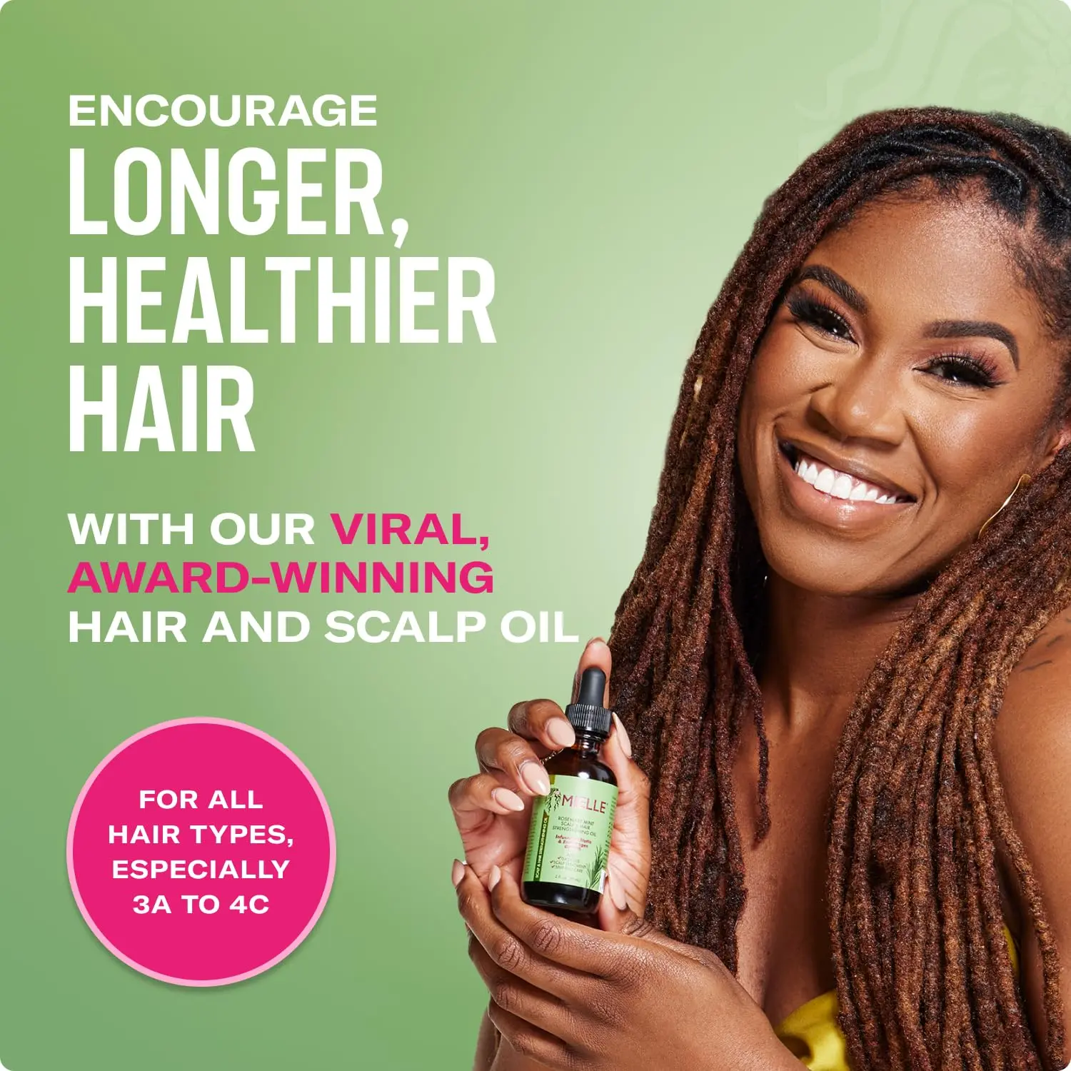 Mielle Rosemary Mint hair oil infused with biotin to nourish and strengthen hair and encourage growth.