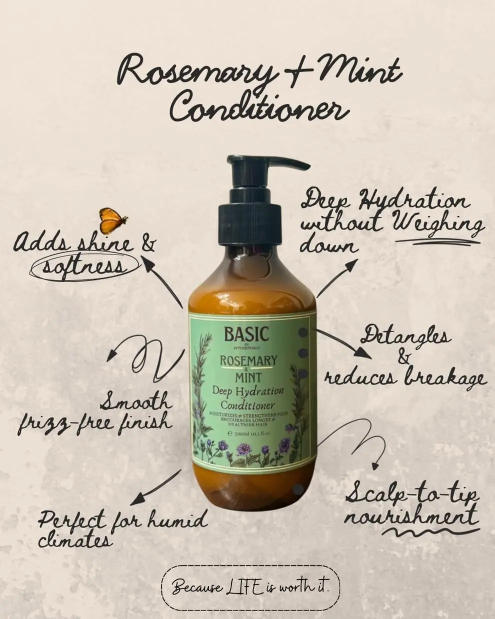 This premium rosemary mint hair care set with shampoo and conditioner offers a refreshing and nourishing experience for revitalized hair.