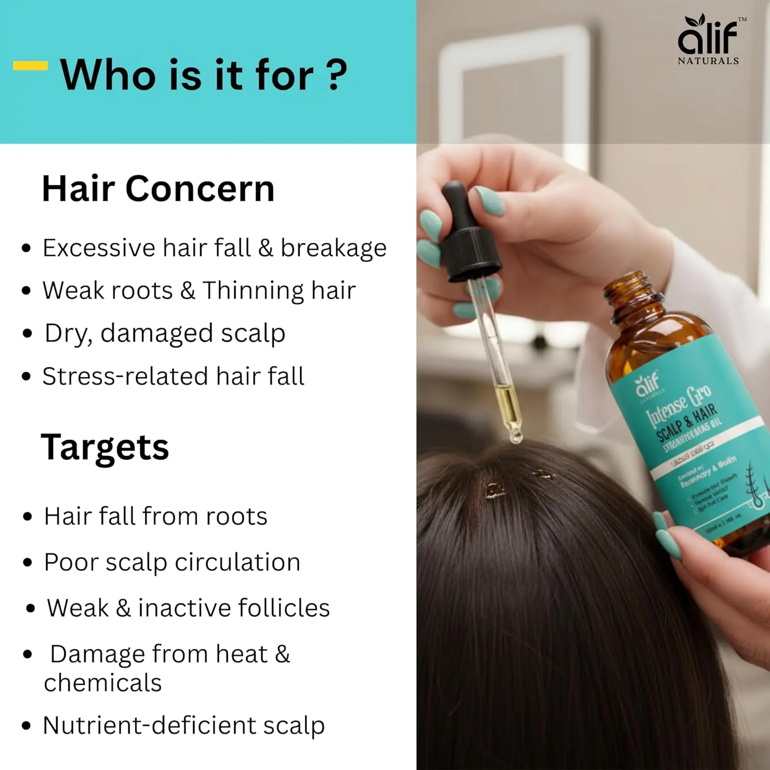Concentrated rosemary hair treatment oil with biotin and batana helps reduce hair fall, strengthen roots and support hair regrowth for thicker, stronger hair.