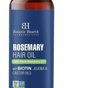 Botanic Hearth rosemary oil for hair promotes hair growth, strengthens hair follicles, and reduces dandruff with biotin, jojoba, and castor oil.