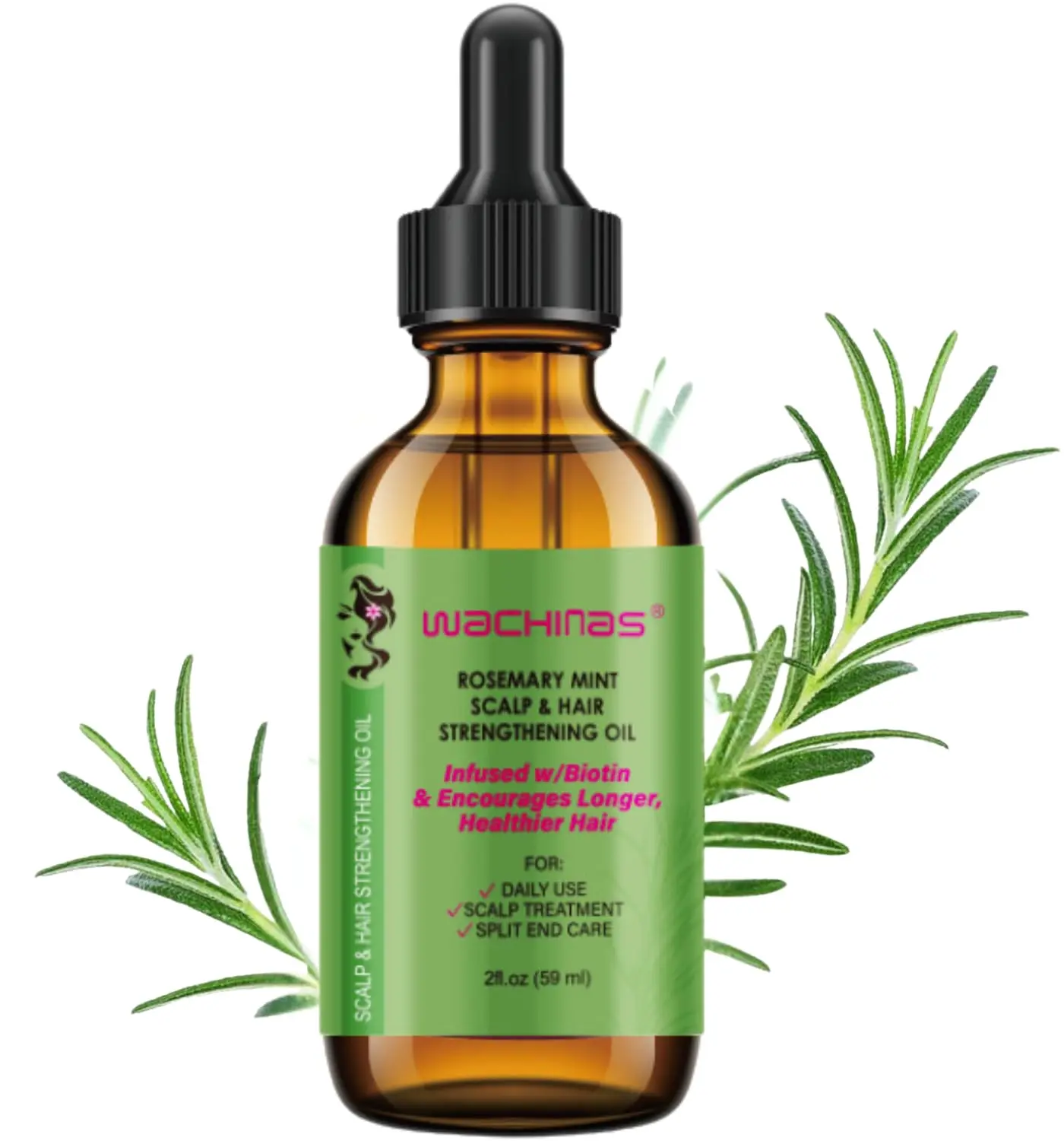 This rosemary oil infused with biotin promotes hair growth, strengthens roots, and nourishes the scalp for thicker, fuller hair.
