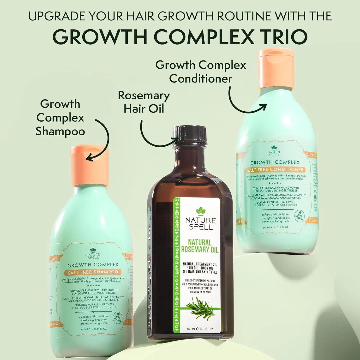 Nature Spell rosemary oil promotes hair growth and healthy skin with its cleansing and moisturising properties, made in the UK.