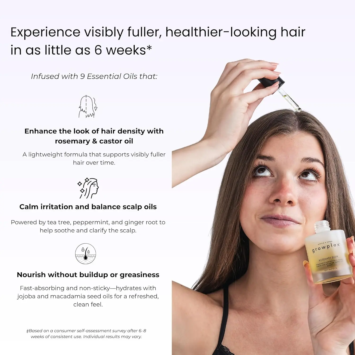 This rosemary scalp oil is infused with nine essential oils, including rosemary and peppermint, to promote a healthy and nourished scalp for men and women.