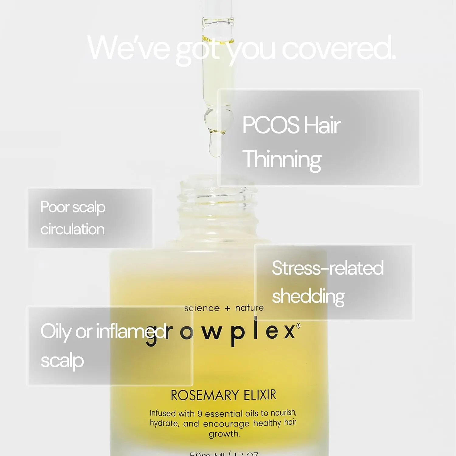 This rosemary scalp oil is infused with nine essential oils, including rosemary and peppermint, to promote a healthy and nourished scalp for men and women.