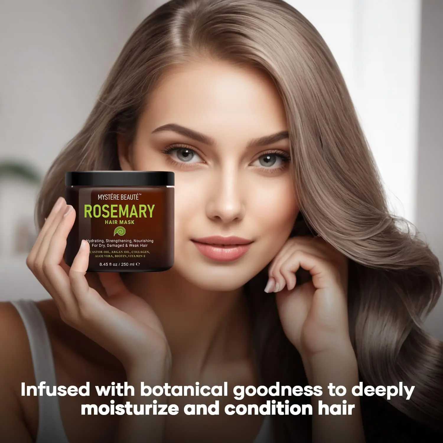 Rosemary shampoo and conditioner set with hair mask, perfect gifts for women and best friends seeking hair growth and hydration.