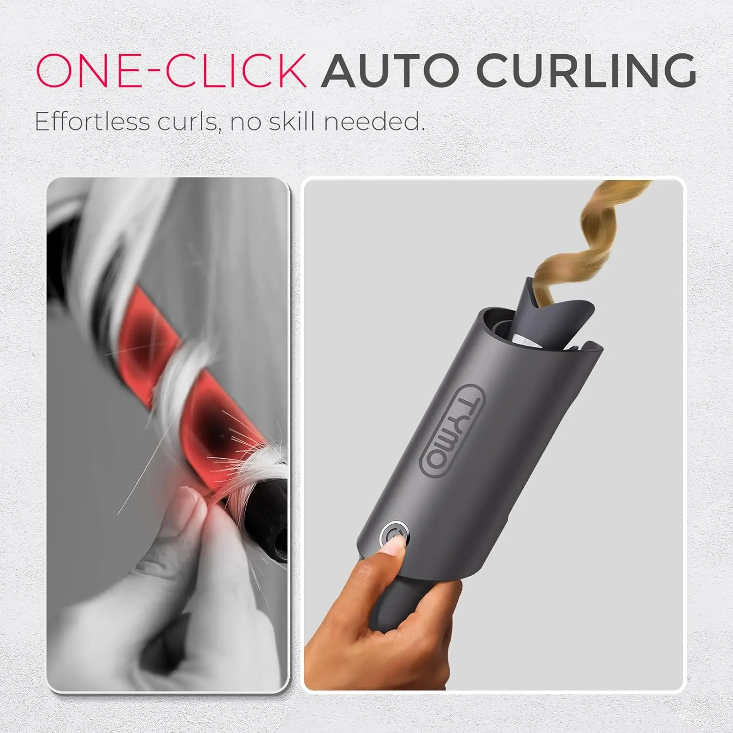 This automatic rotating curling iron with a unique hair guide creates consistent, tangle-free curls every time.