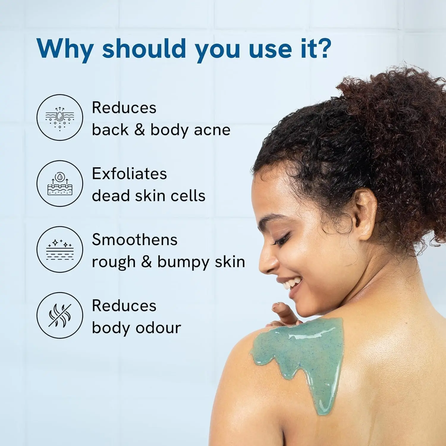 Be Bodywise salicylic acid body wash helps clear body acne and reduce strawberry skin with 1% salicylic acid and hydrating ingredients, leaving skin smooth and refreshed.