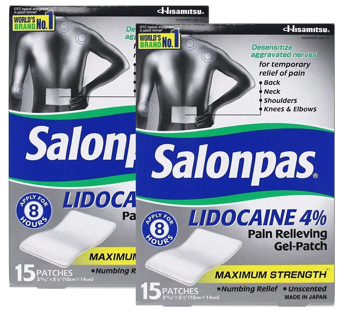 Salonpas lidocaine maximum strength pain relieving gel patch formulated with care in hygienic packaging and packed with goodness.
