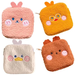 This set of four cute, portable sanitary napkin bags with zipper closures is perfect for storing menstrual pads and tampons discreetly for teen girls and women.