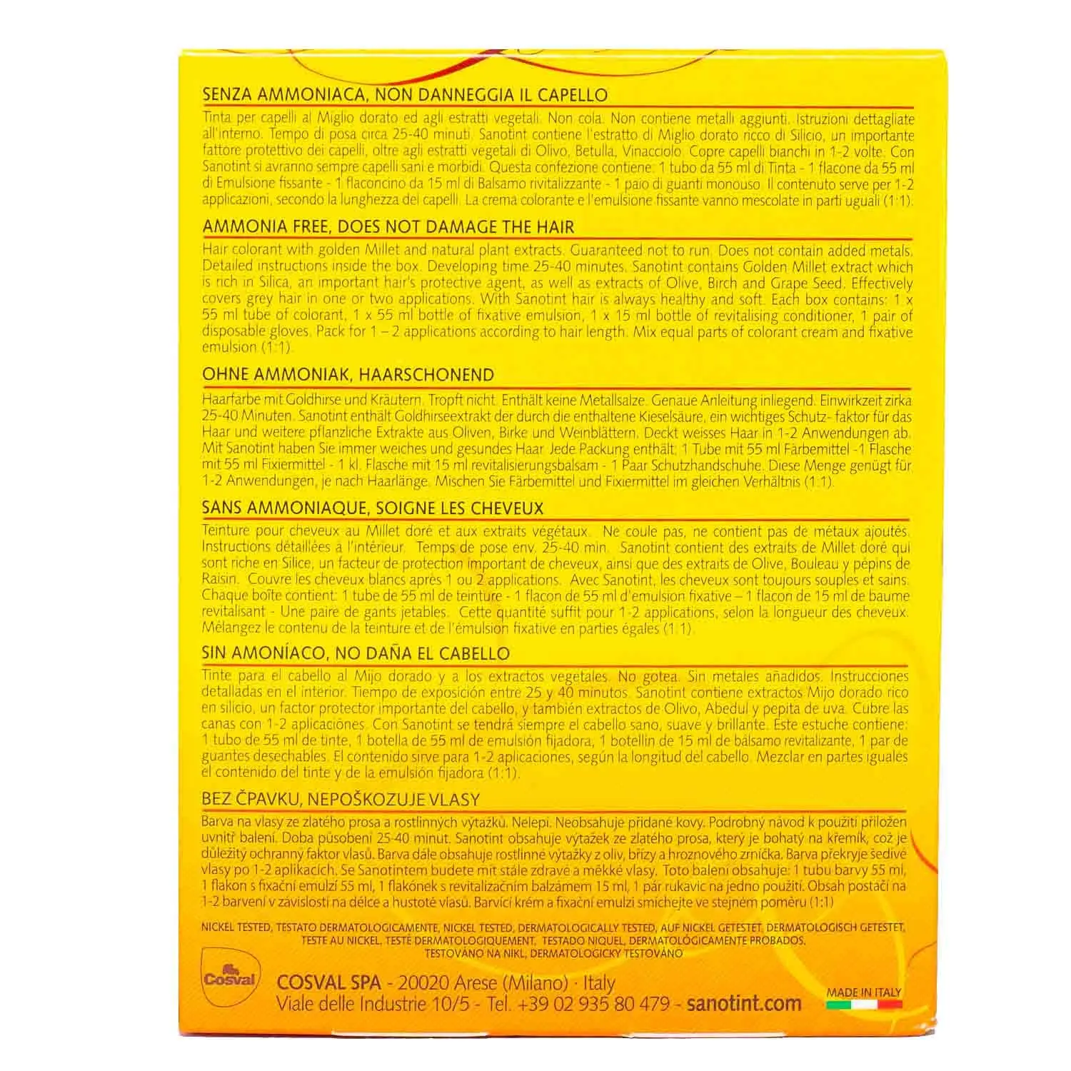 Sanotint Classic Natural Brown hair dye provides gentle, permanent color with birch extract to strengthen hair and soothe the scalp.