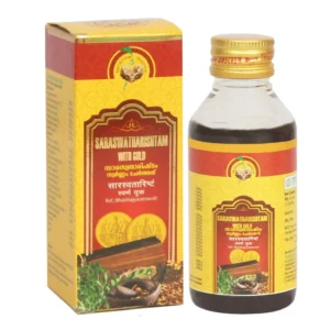 Vaidyaratnam Saraswatharishtam 200ml, a safe and effective Ayurvedic tonic for overall wellness, is paired with free Pachak Methi.