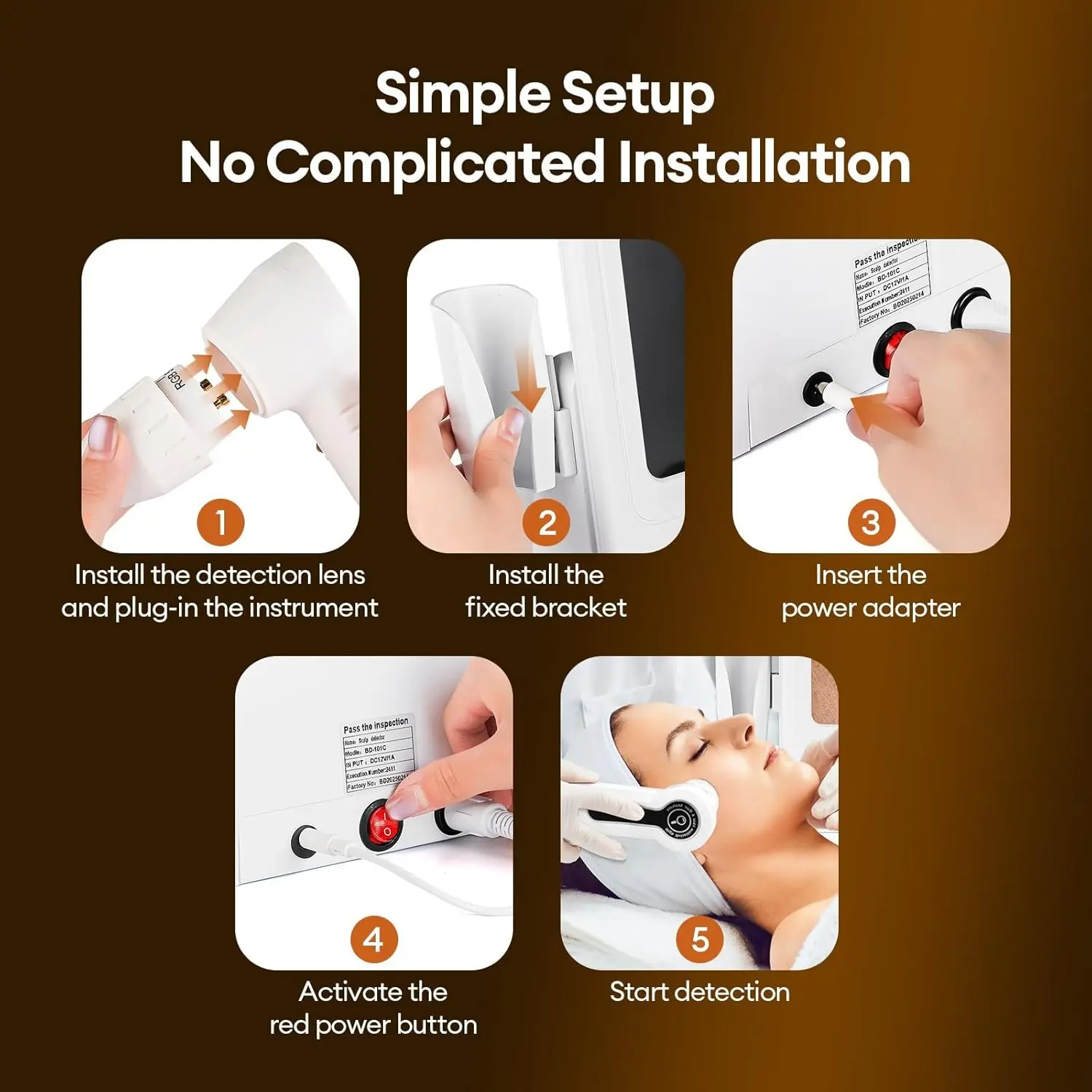 This is a professional-grade hair and skin analyzer with a large 11-inch HD screen and 50x/200x magnification lenses, ideal for detailed scalp and follicle analysis at home or in a salon.