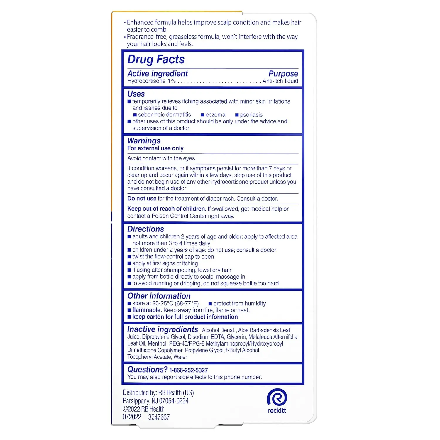 This image shows Scalpicin Maximum Strength liquid medication for relieving itchy scalp associated with psoriasis, seborrheic dermatitis, and eczema, featuring a fragrance-free and greaseless formula that improves scalp condition.