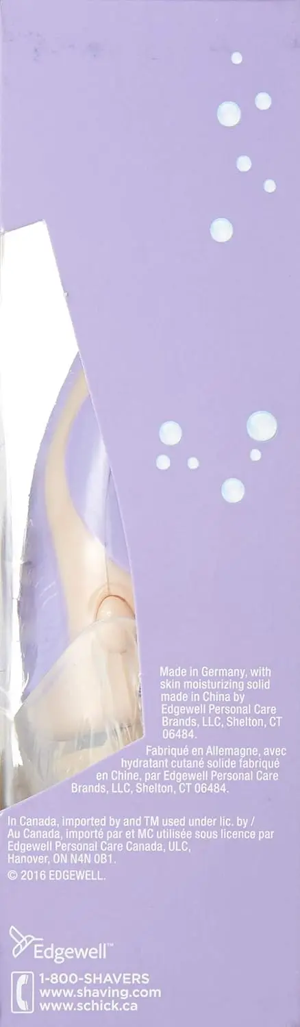 Two Schick Intuition Pure Nourishment razors with coconut milk and almond oil, allowing you to attach a cartridge, add water, and shave for lather in one step.