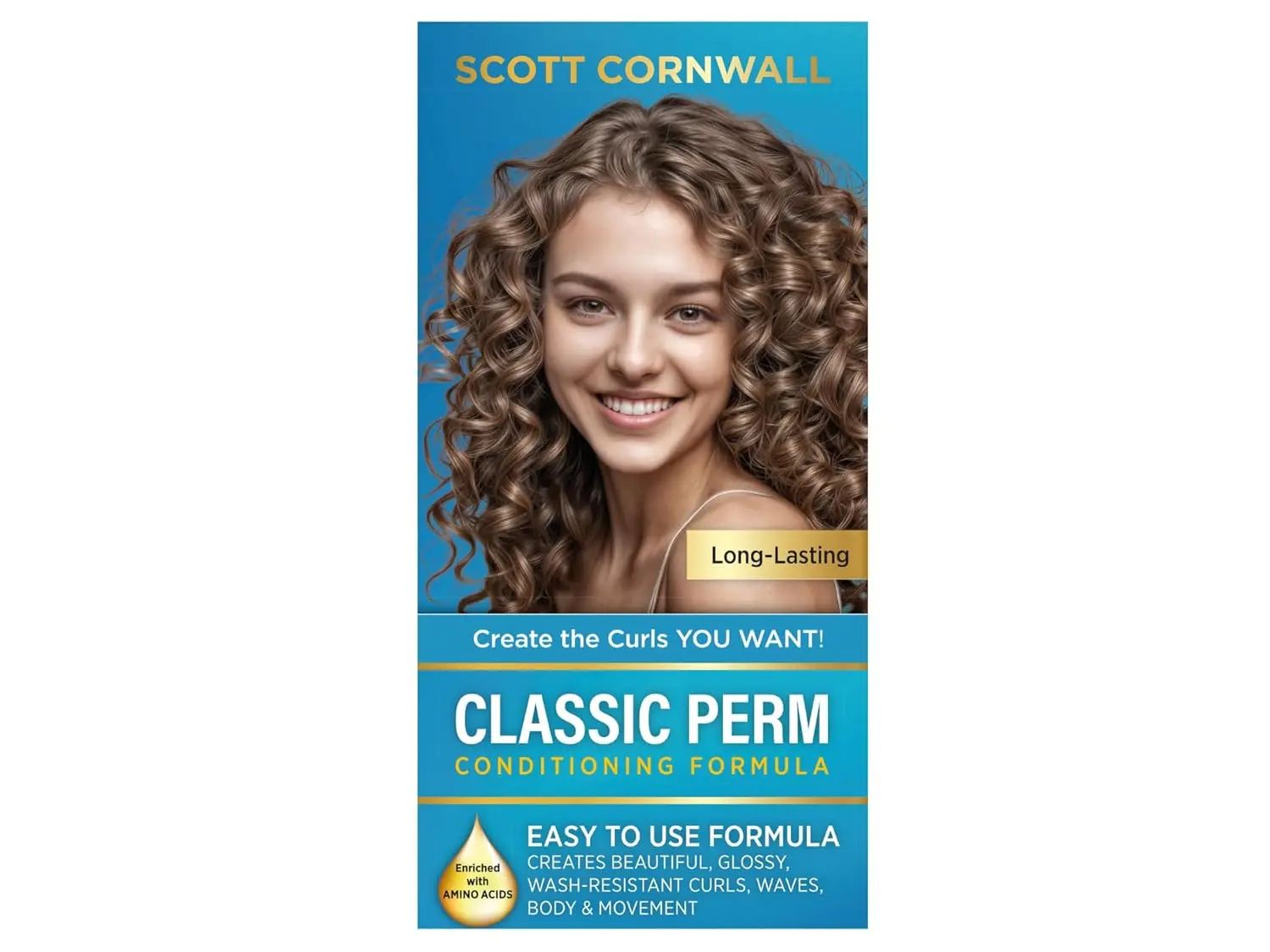 Scott Cornwall Classic Perm kit for creating lasting waves, curls and volume, designed for all hair types and textures with strengthening amino acids.