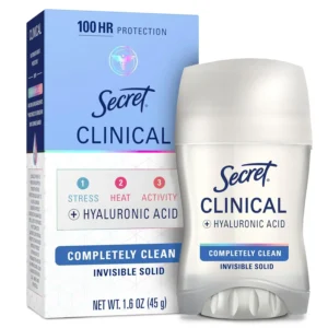 Secret Clinical Strength Completely Clean antiperspirant and deodorant offers prescription-strength wetness and odor protection for women.
