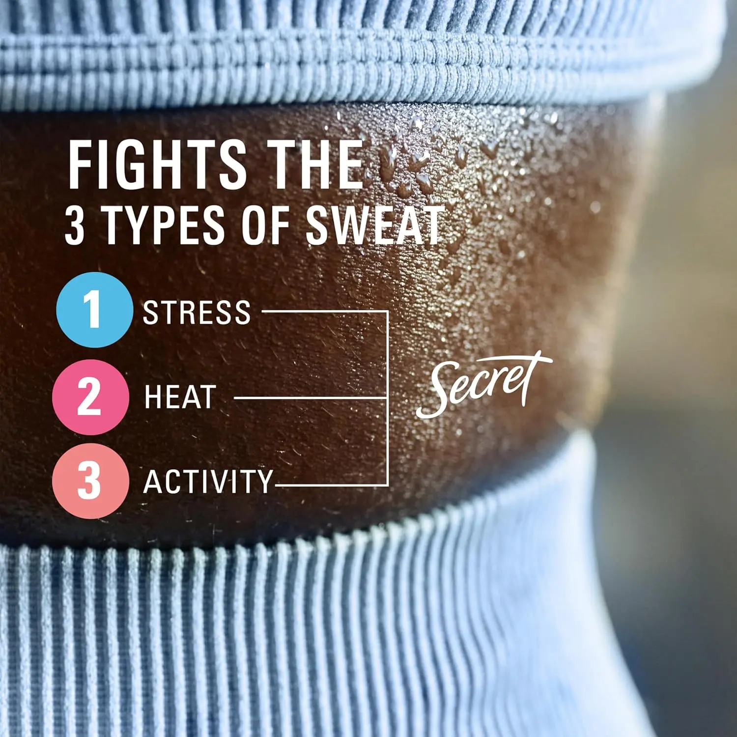 Secret Clinical Strength antiperspirant deodorant provides 72-hour sweat and odor protection while being gentle on skin, fighting stress, heat, and activity sweat.
