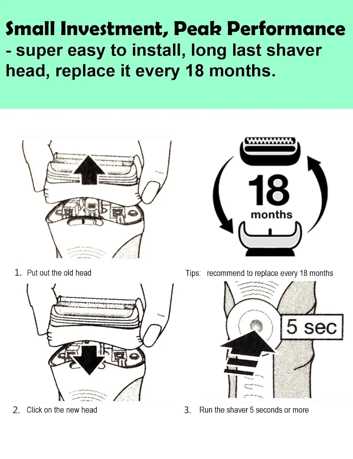 This is a Series 3 32B replacement head compatible with Braun ProSkin electric shavers like the 3040s and 310s, featuring independently floating shaving elements and a precise tooth comb for a comfortable and close wet or dry shave.