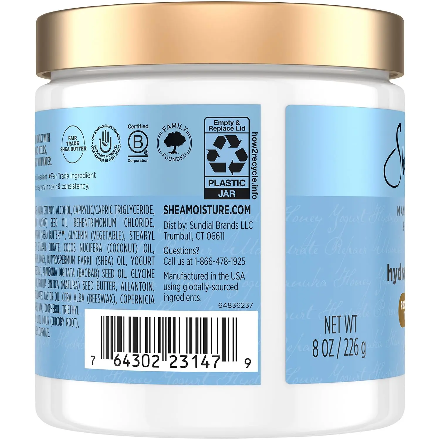 Shea Moisture Manuka Honey and Yogurt hair mask deeply conditions, repairs, and hydrates dry, damaged hair while reducing breakage and frizz.