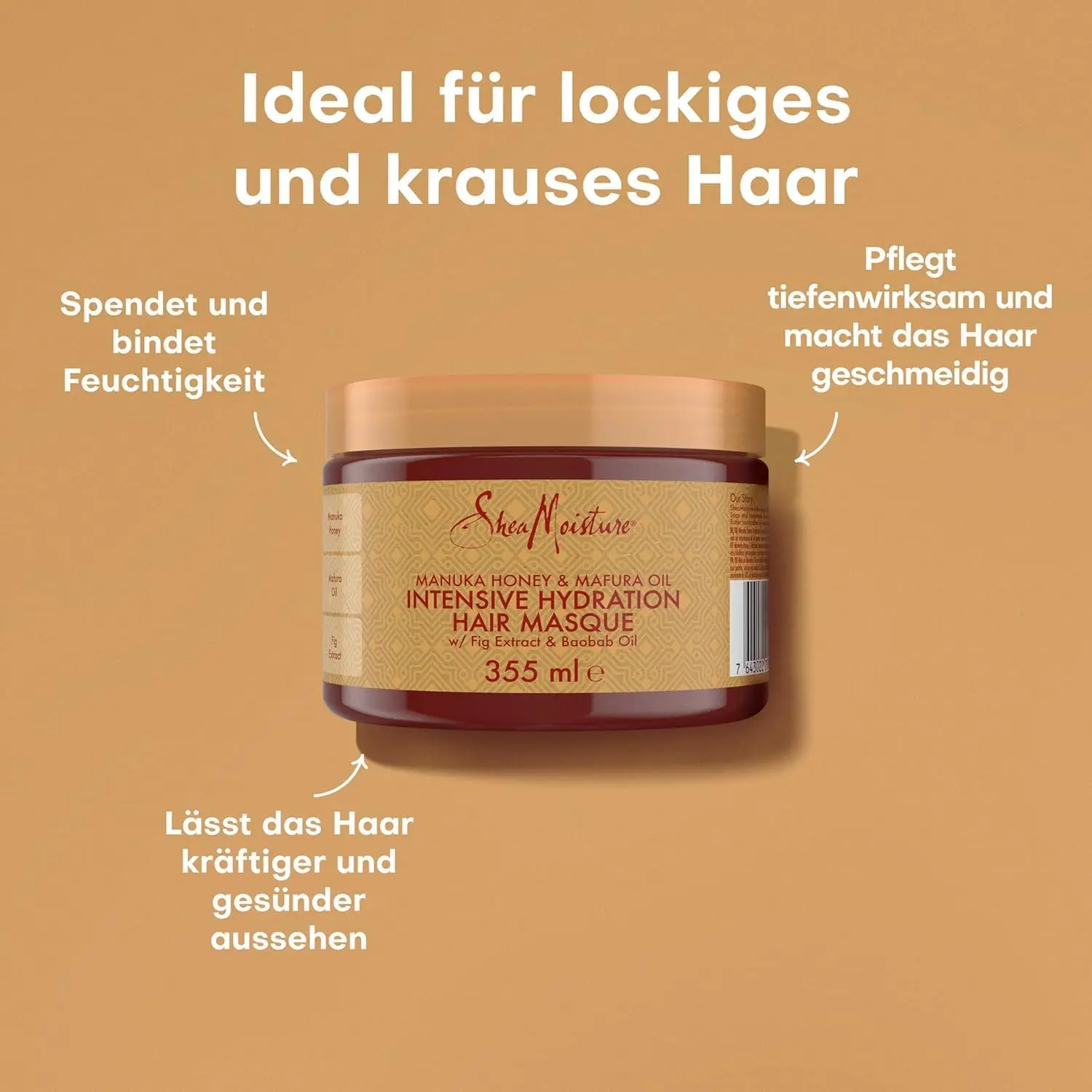 Shea Moisture Manuka Honey & Mafura Oil hair mask intensely hydrates and restores dry, damaged hair with a sulphate and silicone free formula.