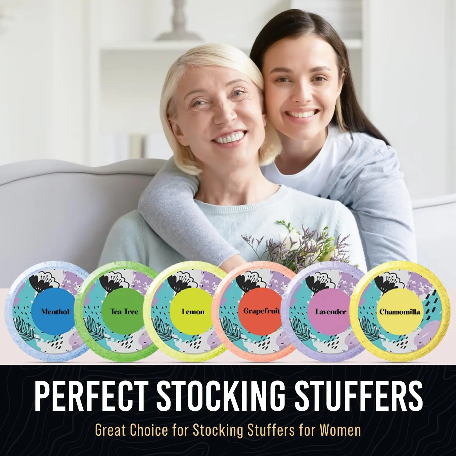 This aromatherapy shower steamers set includes ten shower bombs with essential oils for a relaxing at-home spa experience.