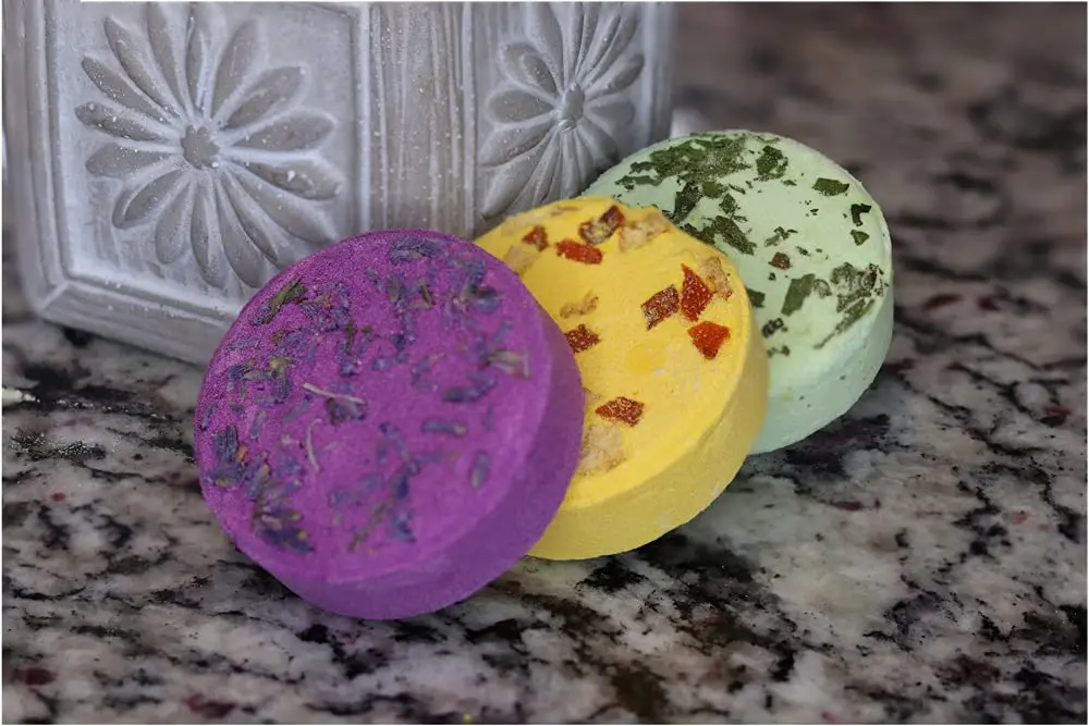 Experience aromatherapy in your shower with organic shower steamers infused with essential oils for stress relief and relaxation, making it the perfect spa gift.