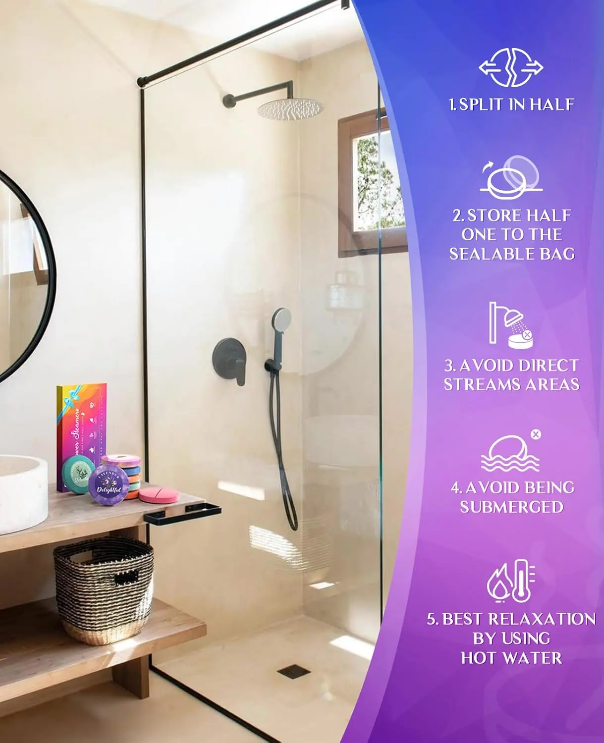 POPCHOSE aromatherapy shower steamers are relaxing self care gifts for women, moms, and friends, offering a spa-like experience at home with natural essential oils.