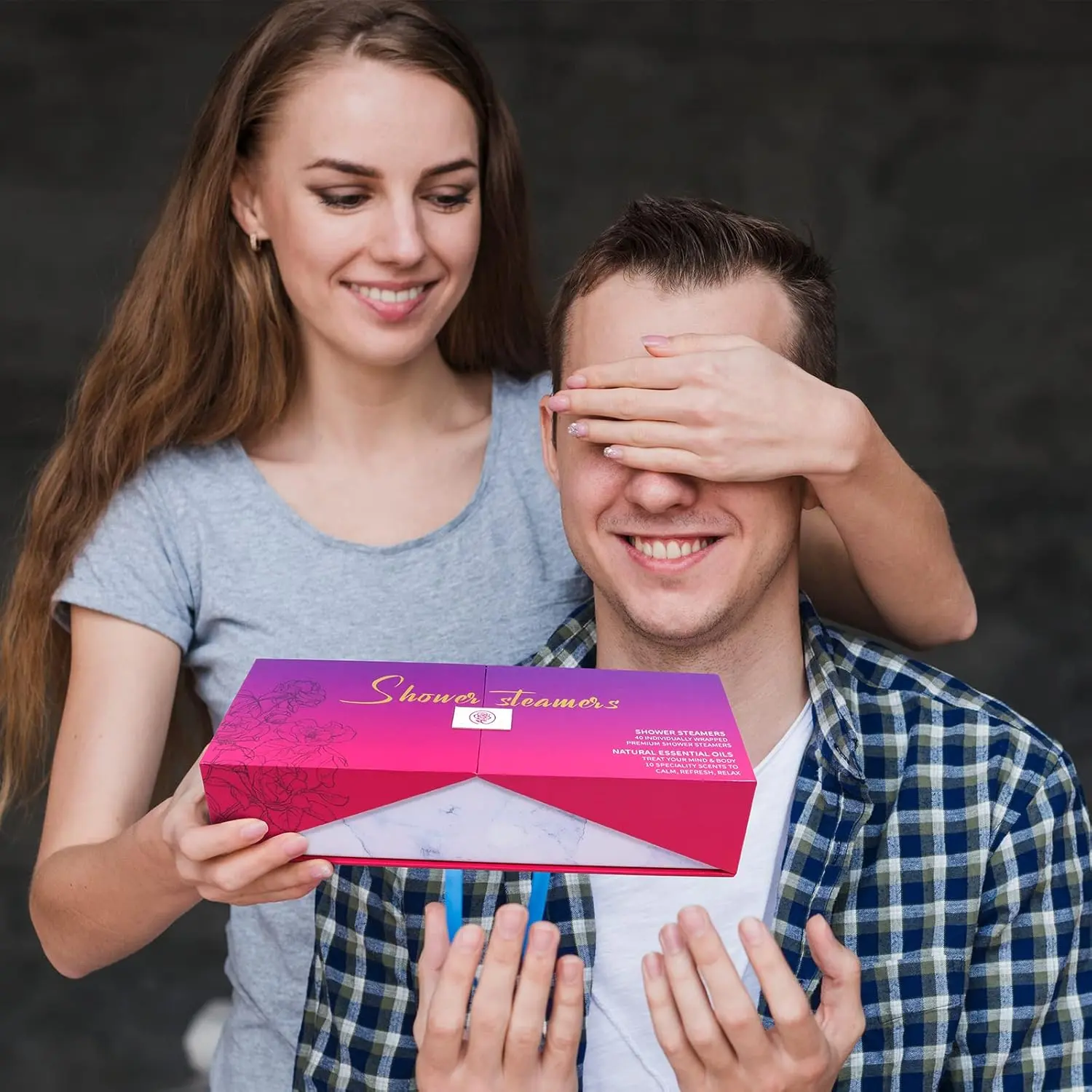 This aromatherapy shower steamers gift set includes 40 individually wrapped shower bombs in 10 unique essential oil scents to help you relax and relieve stress.