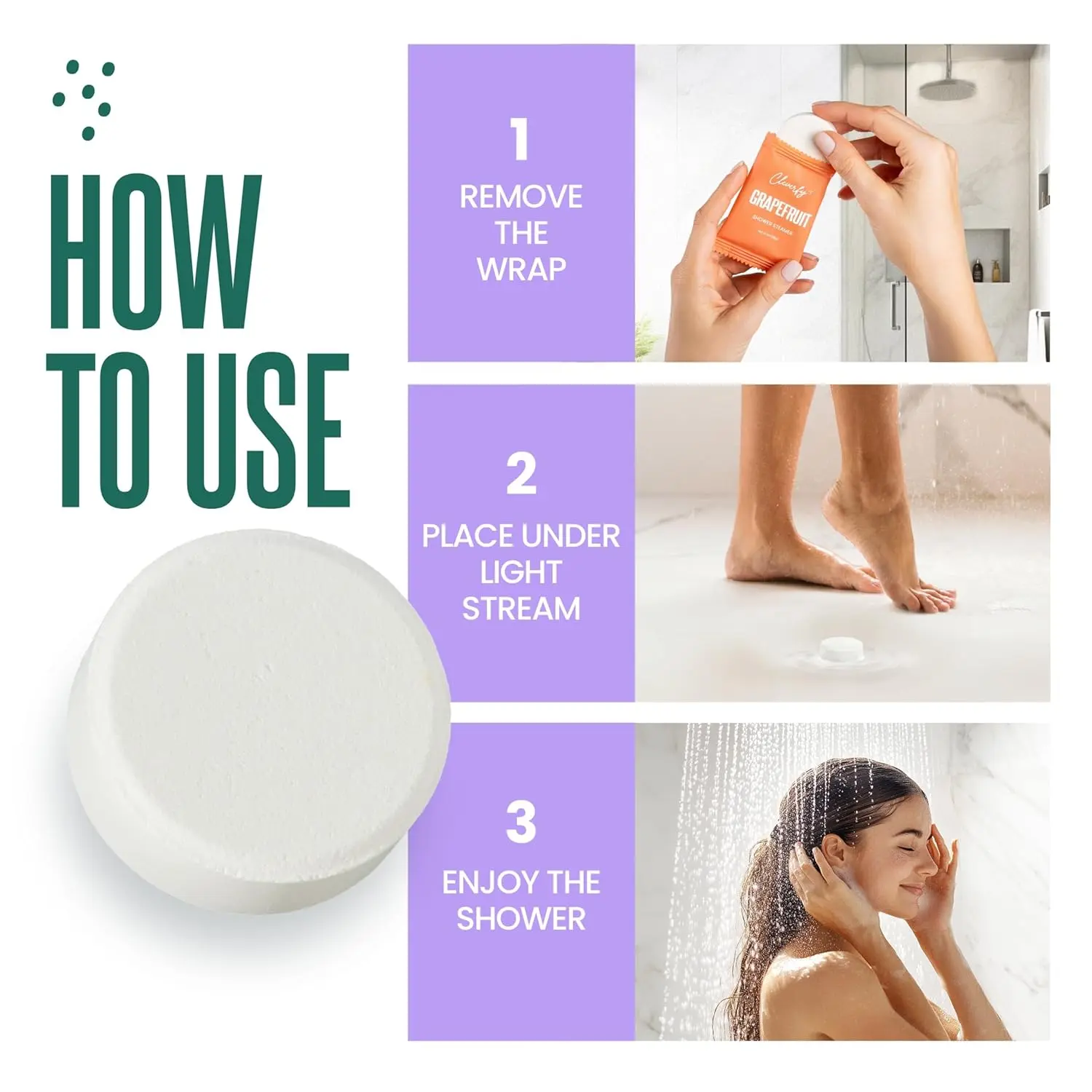 This set of 18 shower steamers offers a home spa aromatherapy experience with six different essential oil-infused scents for relaxation and energy.