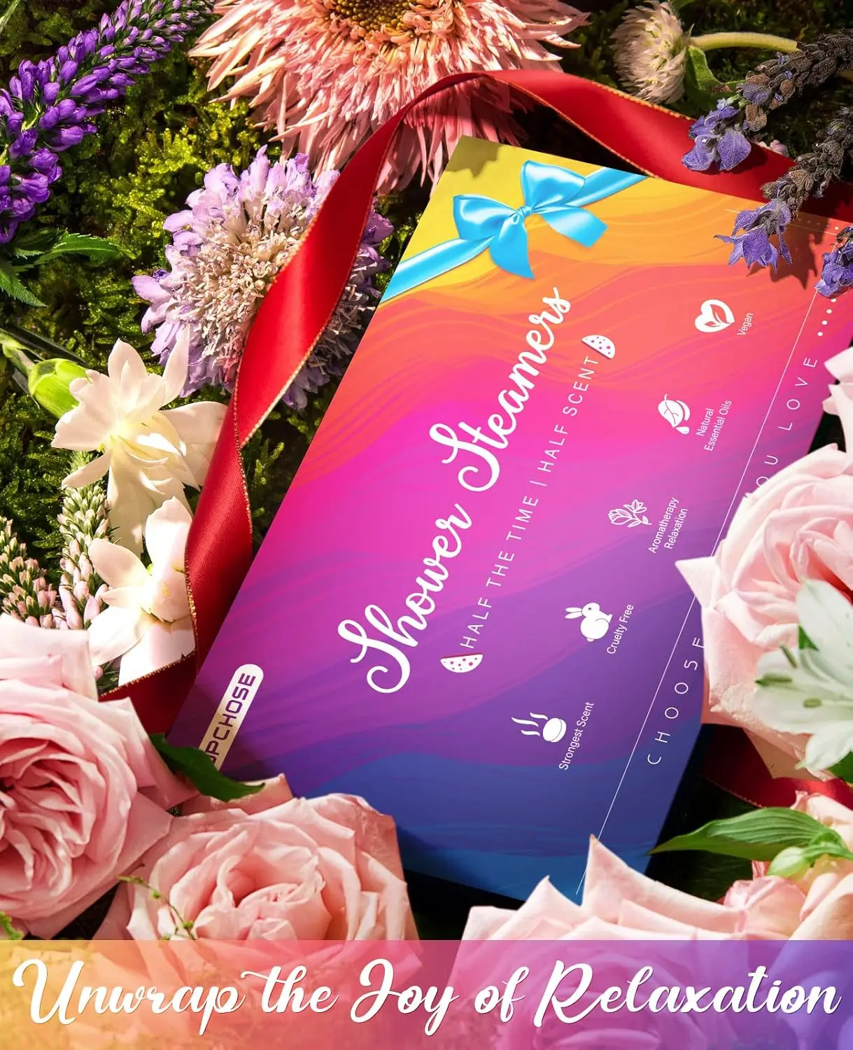 Eight scented shower steamers aromatherapy tablets in gift packaging provide a relaxing home spa experience, perfect gifts for women, mom, wife, or valentines day.