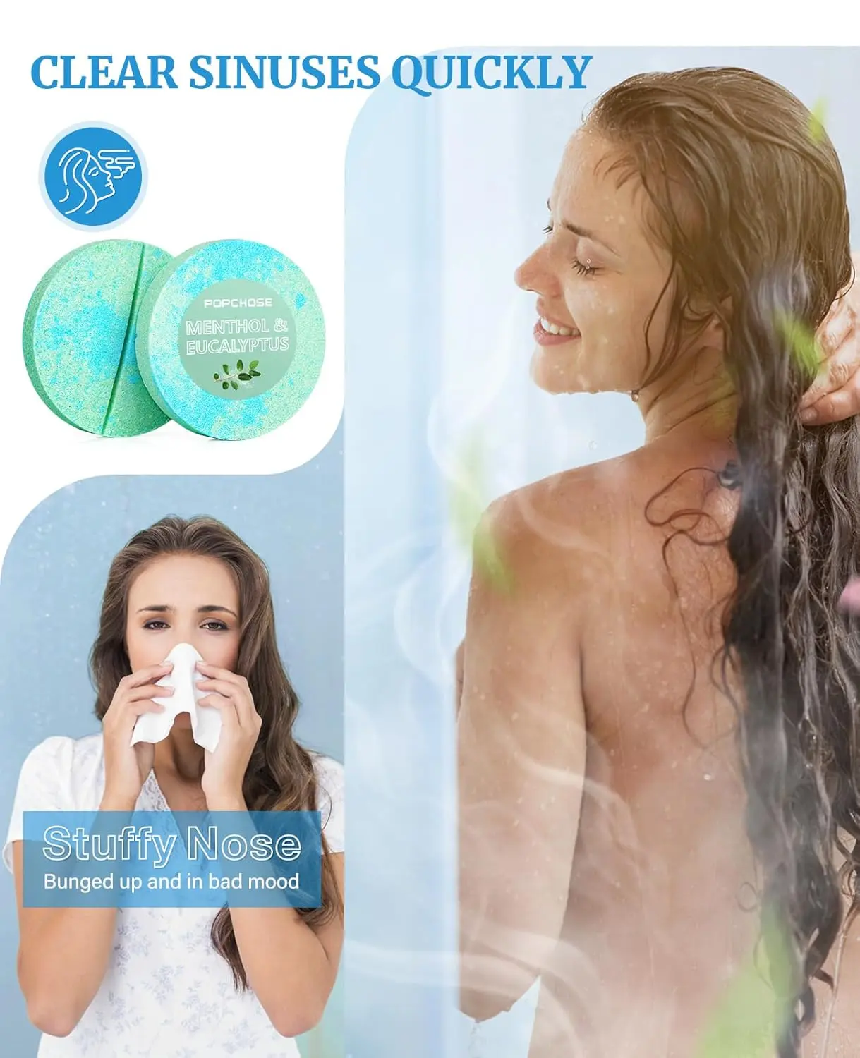 Eight scented shower steamers aromatherapy tablets in gift packaging provide a relaxing home spa experience, perfect gifts for women, mom, wife, or valentines day.