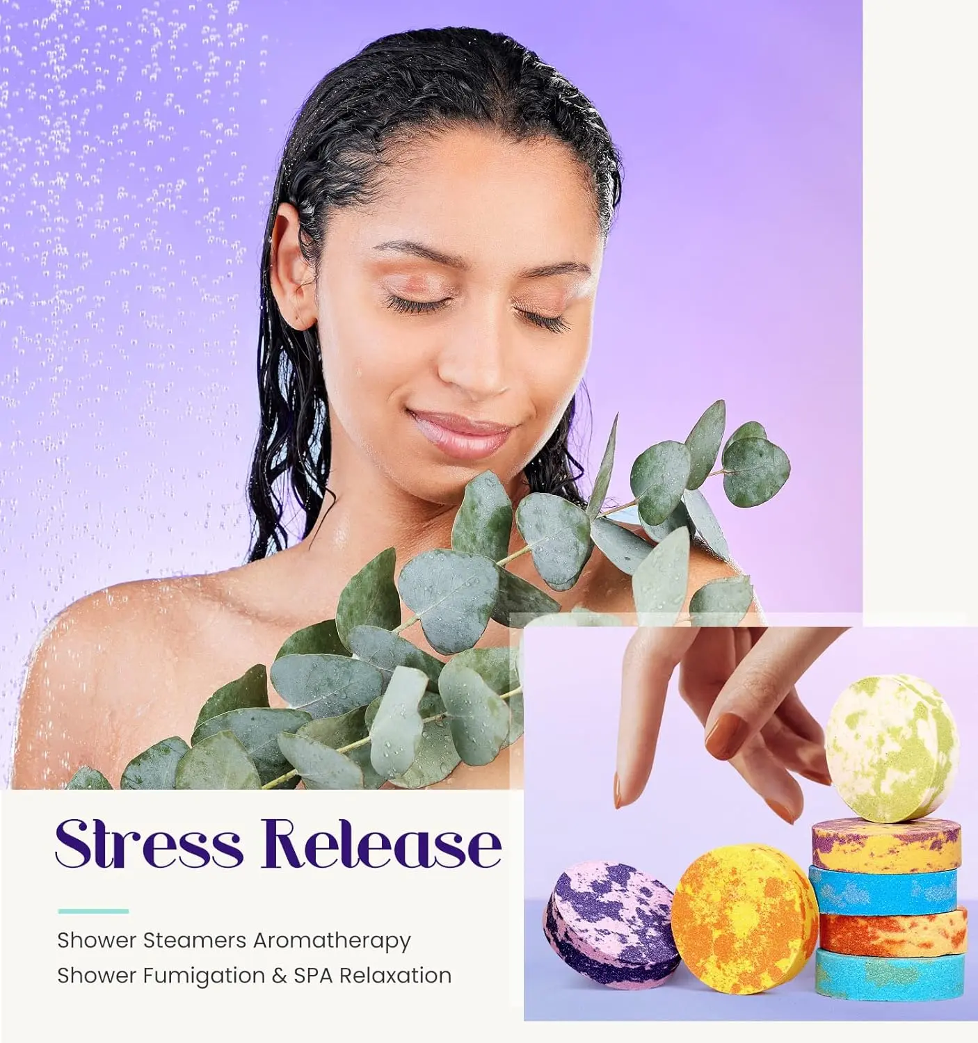 Eight scented shower steamers aromatherapy tablets in gift packaging provide a relaxing home spa experience, perfect gifts for women, mom, wife, or valentines day.