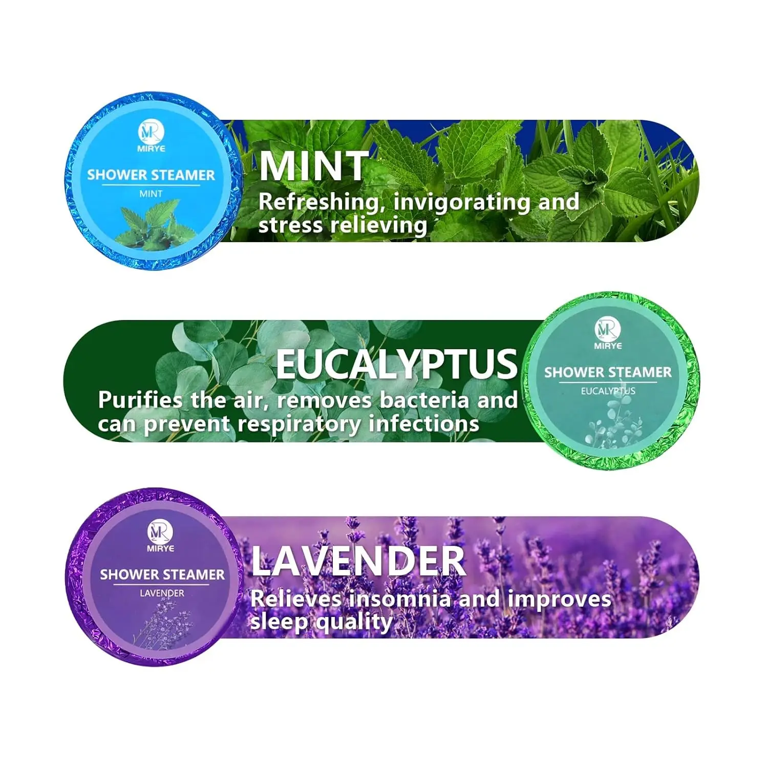 This 18-pack of shower steamers offers an aromatherapy spa experience with natural eucalyptus, lavender, and peppermint essential oils for relaxation and stress relief.