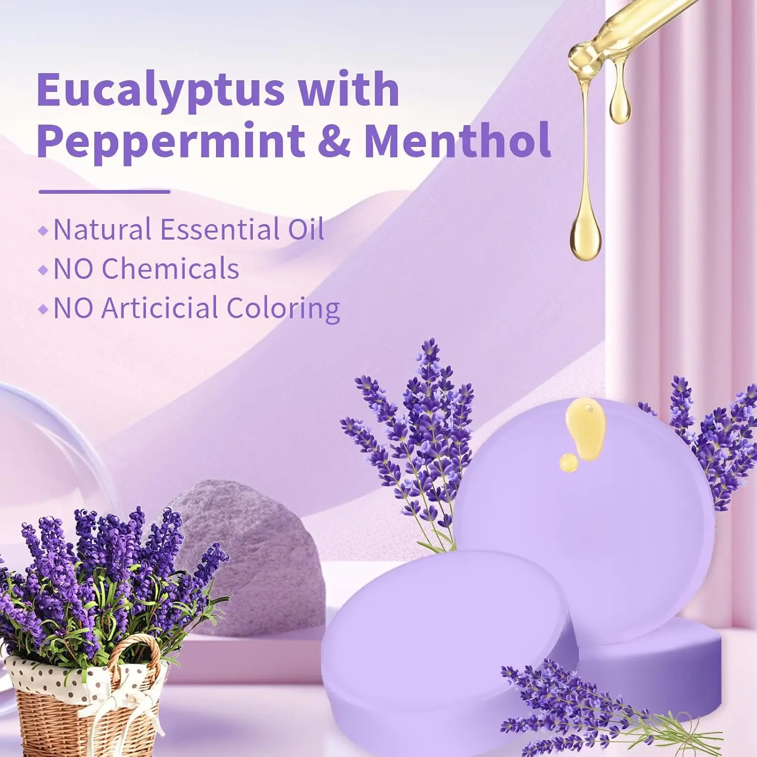 This 18-pack of shower steamers offers an aromatherapy spa experience with natural eucalyptus, lavender, and peppermint essential oils for relaxation and stress relief.