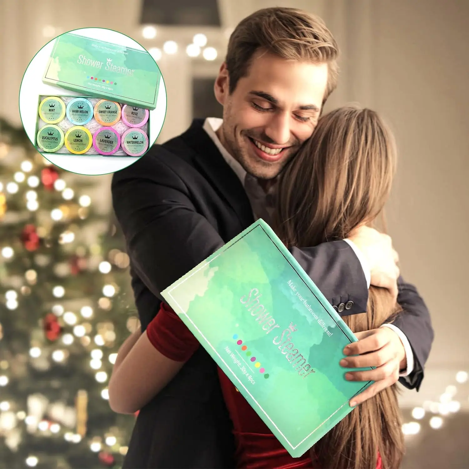 This aromatherapy shower steamers gift set features eight bath bombs with natural essential oils for a relaxing home spa experience and soul relaxation, making it a perfect gift for any occasion and anyone.