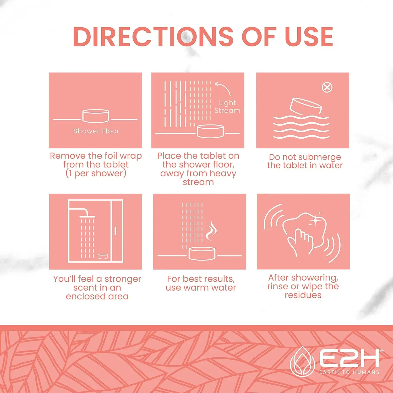 Six grapefruit scented aromatherapy shower steamers tablets for women, designed to relieve stress and balance mood with essential oils.