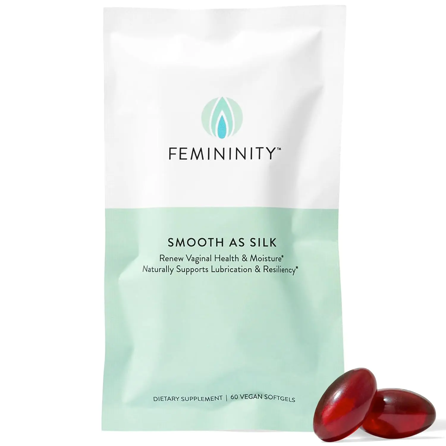 Sibu Beauty Femininity vaginal moisture supplement contains omega-7 for feminine health.