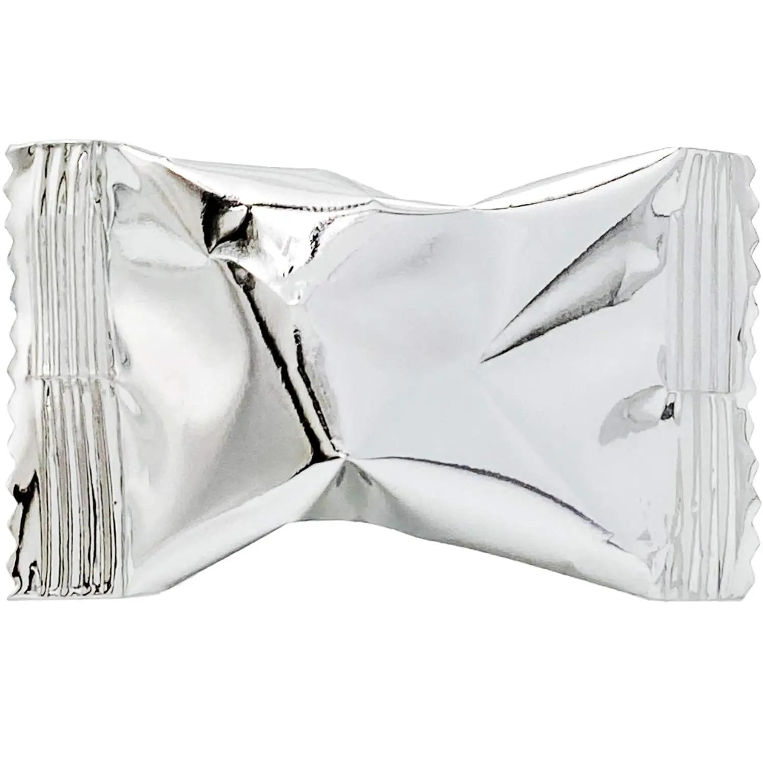 Bag of 110 individually wrapped metallic silver butter mints, perfect for candy buffets, after dinner, or party favors.
