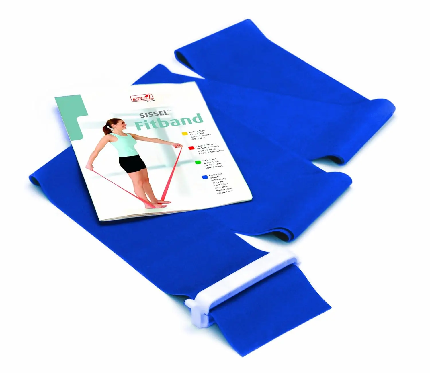 Green Sissel Fun Massager latex band for therapy, movement exercises, and muscle strength for all ages, measuring approximately 7.5cm x 2m and designed for progressive exercise.