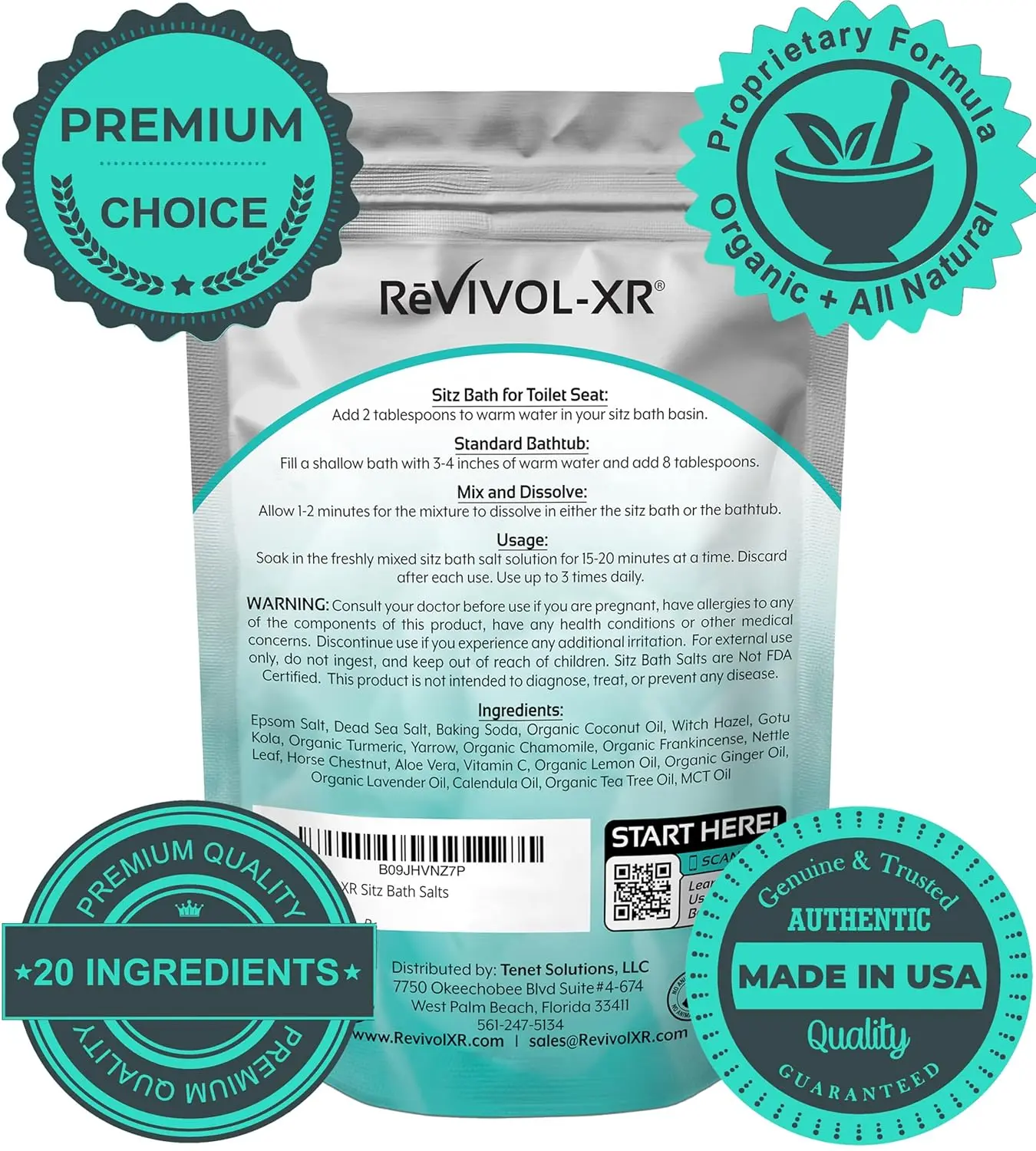Soothe discomfort with our 20-in-1 Sitz Bath Salts Mix, a concentrated blend of Epsom salts and essential oils for hemorrhoid relief, designed for easy use with your toilet seat basin and made in the USA.