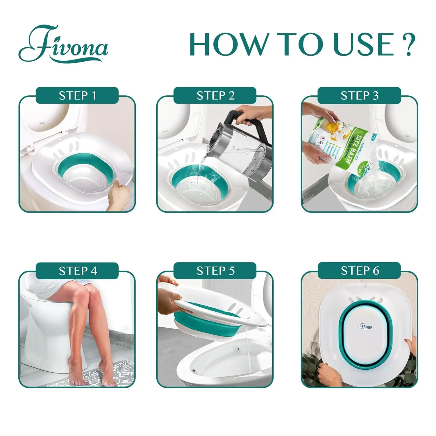 Fivona sitz bath seat provides soothing relief and speeds up postpartum recovery while offering hemorrhoid treatment with its unisex and universal fit over the toilet.