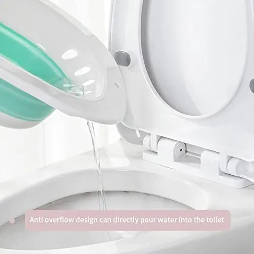 Grey foldable sitz bath basin designed to fit over most standard toilets, providing comfortable perineal soaking for hemorrhoid relief, postpartum recovery, pregnant women, and the elderly, preventing bending and offering a gentle water massage.