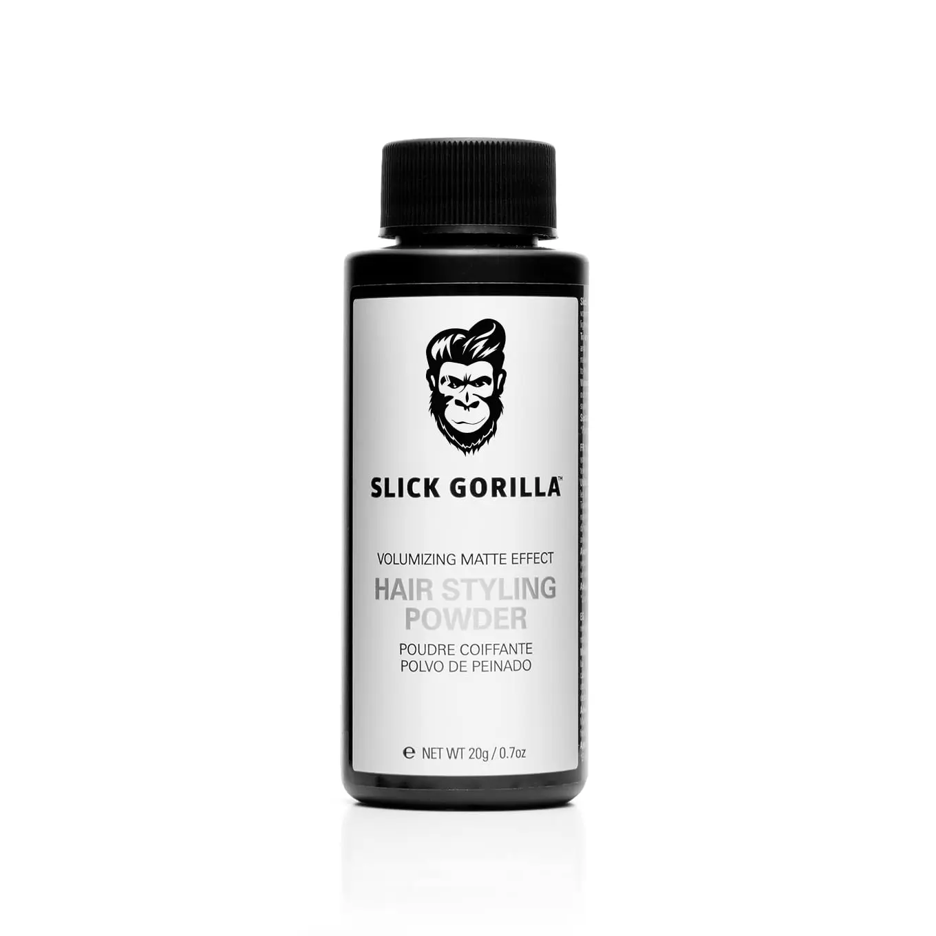 Slick Gorilla hair styling powder provides maximum definition, long-lasting lift, and a matte finish for men and women seeking volume and texture.