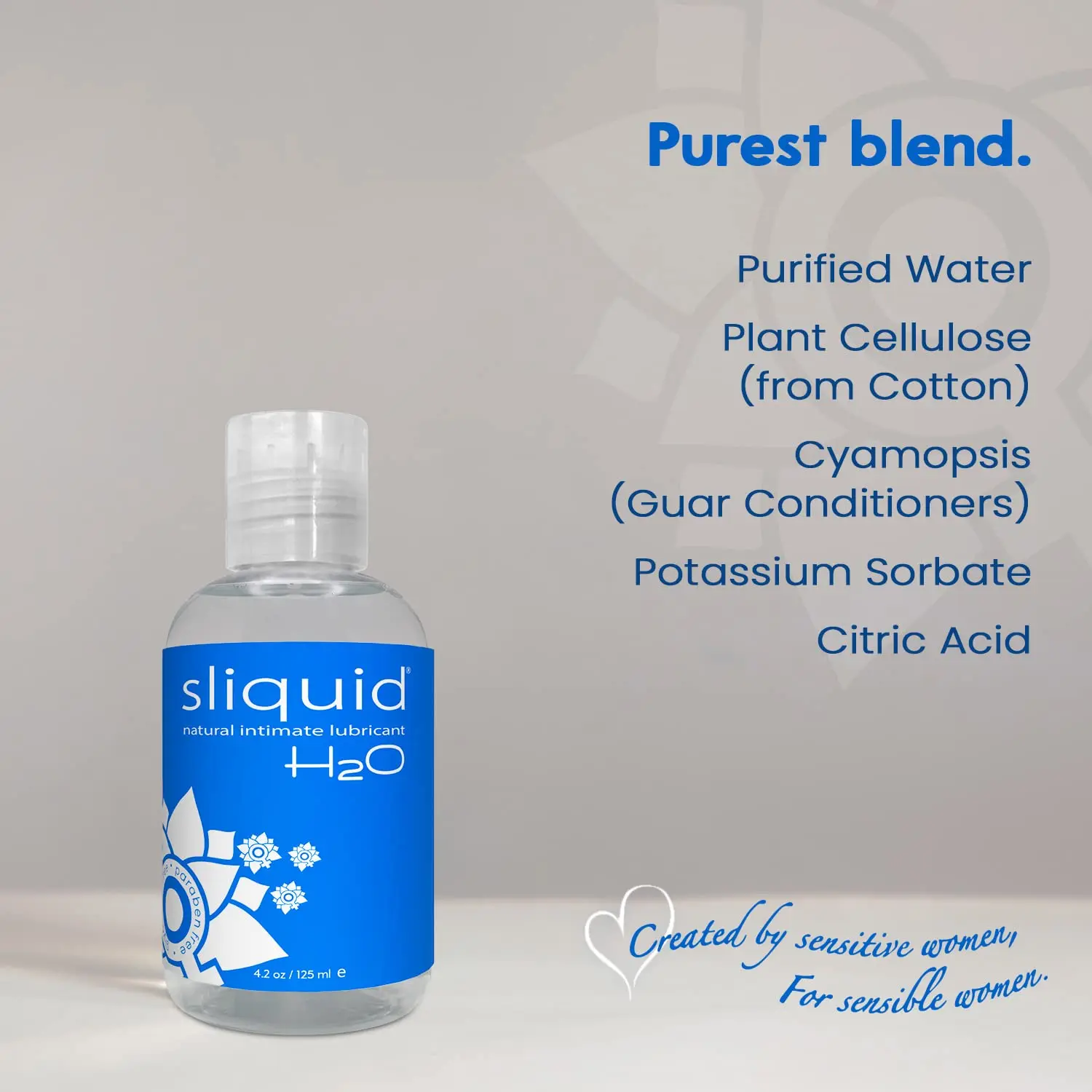 A bottle of Sliquid Naturals H2O body lubricant for enhanced pleasure and comfort.
