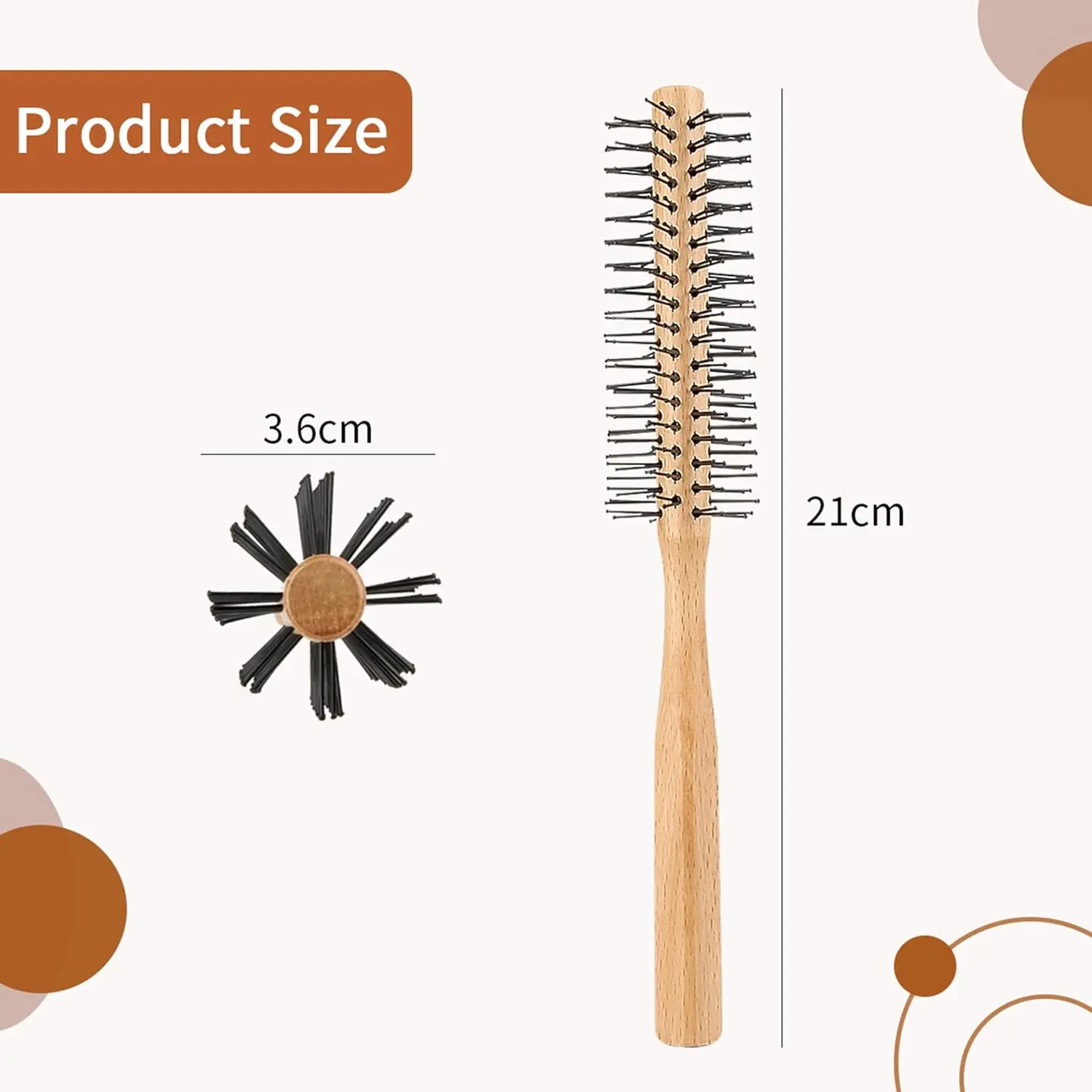 This small round wooden brush is perfect for styling short hair, beards, creating curls and adding volume.