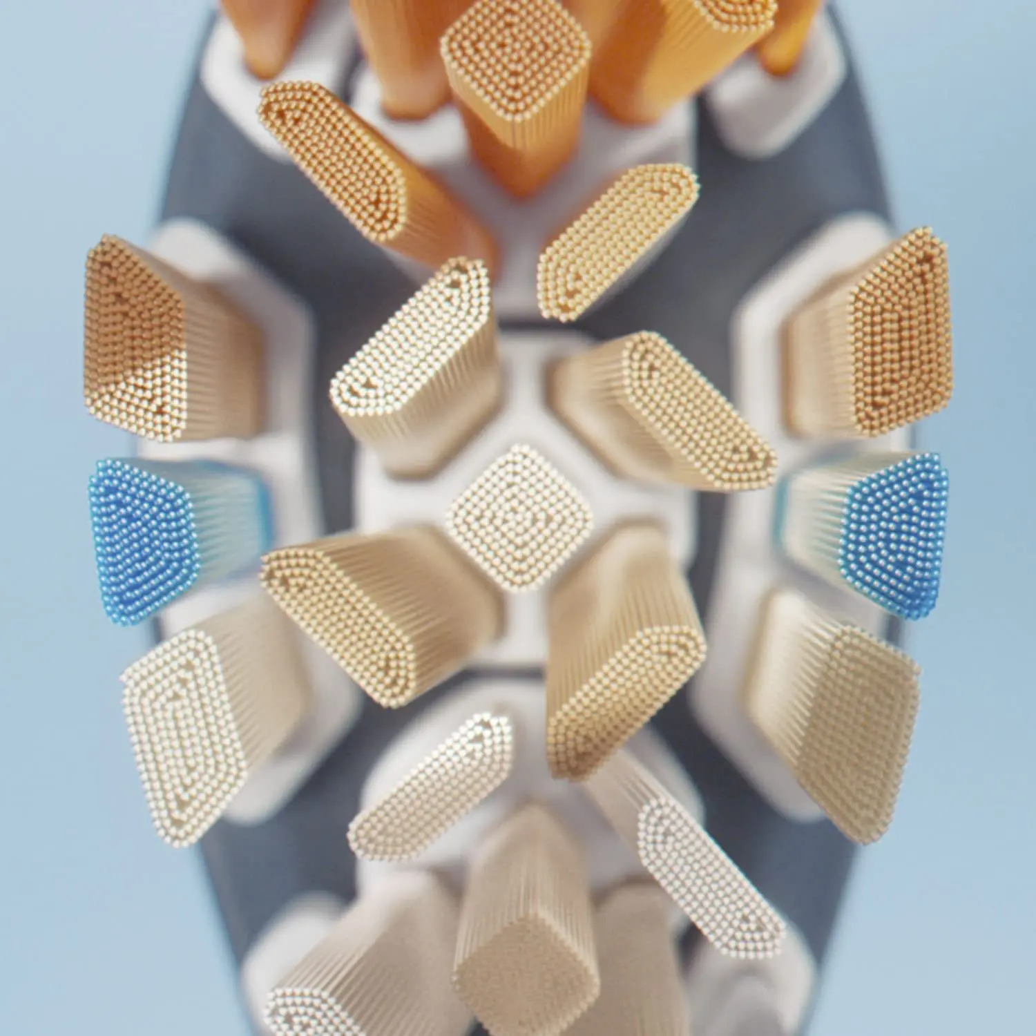 Two black Philips Sonicare HX9092/96 All-In-One brush heads designed for superior plaque removal, stain removal, and gum health, featuring angled bristles, triangular tips and extra-reach side bristles.